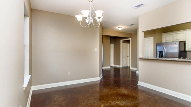 Open and spacious living area in the Oak model home