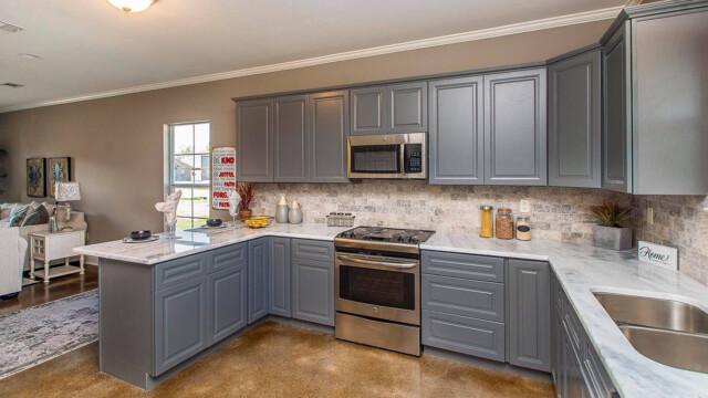 Full kitchen area in the Magnolia model home