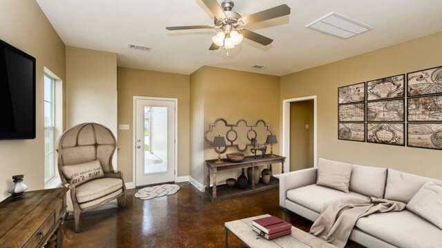 Living room of the Magnolia model, Virtual Staging