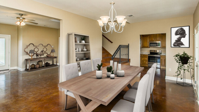 Dining area of the Magnolia model, Virtual Staging